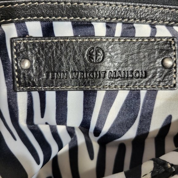 Fenn Wright Manson Leather Satchel Tote Black - Picture 6 of 13